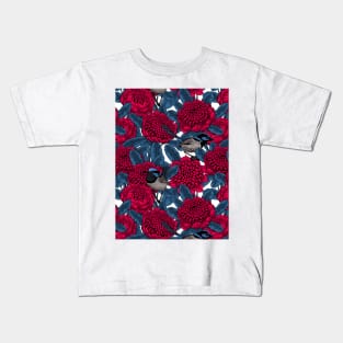 Red waratah and fairy wrens Kids T-Shirt